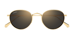Cartier CT0626S 006 pantoförmige sonnenbrille aus titan in gold mit grauen gläsern