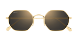cartier ct0627s 001 eckige sonnenbrille aus titan in gold mit grauen gläsern