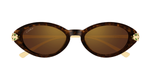 cartier ct0634s 002 ovale sonnenbrille in havana gold mit braunen gläsern
