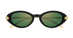 cartier ct0634s 004 ovale sonnenbrille in schwarz mit gold und grünen gläsern