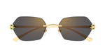 cartier ct0636s 001 eckige randlose sonnenbrille in gold mit grauen gläsern
