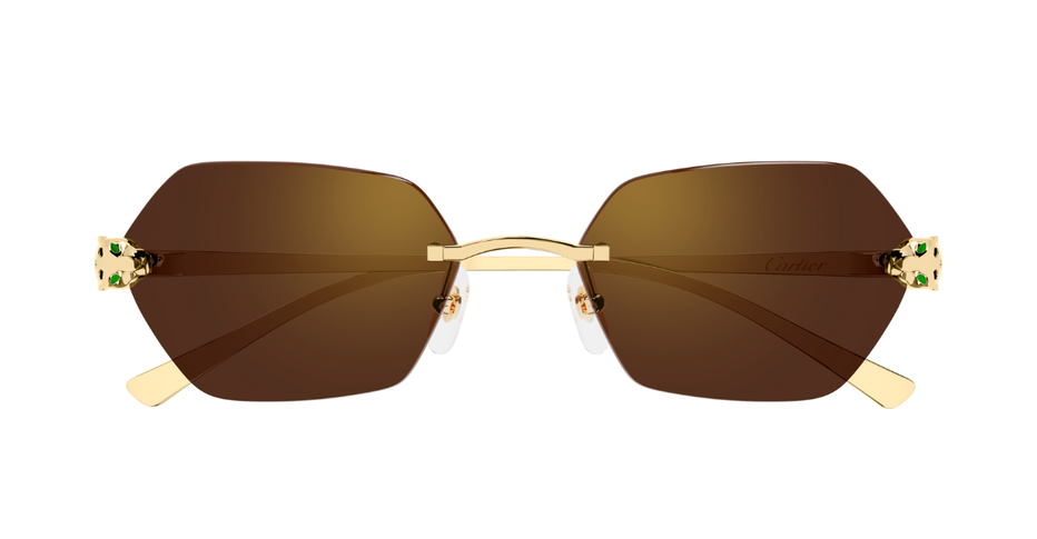 Cartier CT0636S 002 Luxury sunglasses in gold with brown lenses