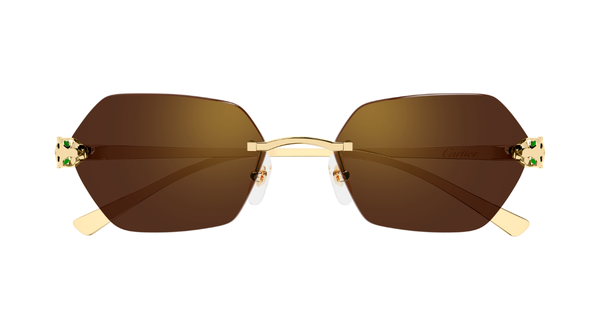 Cartier CT0636S 002 Luxury sunglasses in gold with brown lenses