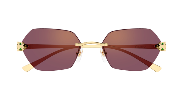 Cartier CT0636S 003 Luxury sunglasses in gold with purple lenses