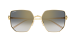 cartier CT0645S 001 eckige sonnenbrille in gold mit grauen verlaufsgläser