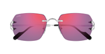cartier ct0644s 003 randlose sonnenbrille in silber mit violetten pinken gläsern