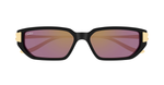 cartier CT0674S 004 eckige sonnenbrille aus acetat und metal in schwarz und gold mit violetten gläsern