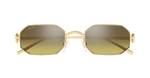 cartier ct0682s 010 eckige sonnenbrille aus metall in gold mit braunen gläsern