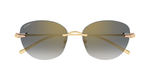 cartier CT0685S 002 randlose sonnenbrille in gold mit grauen gläsern