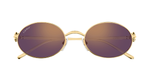 front cartier ct0644s 002 ovale sonnenbrille in gold mit violetten gläsern