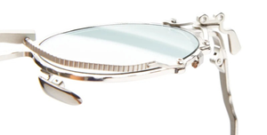 kuboraum Z60 SL ovale Sonnenbrille in silber mit hellgrünen Gläsern
