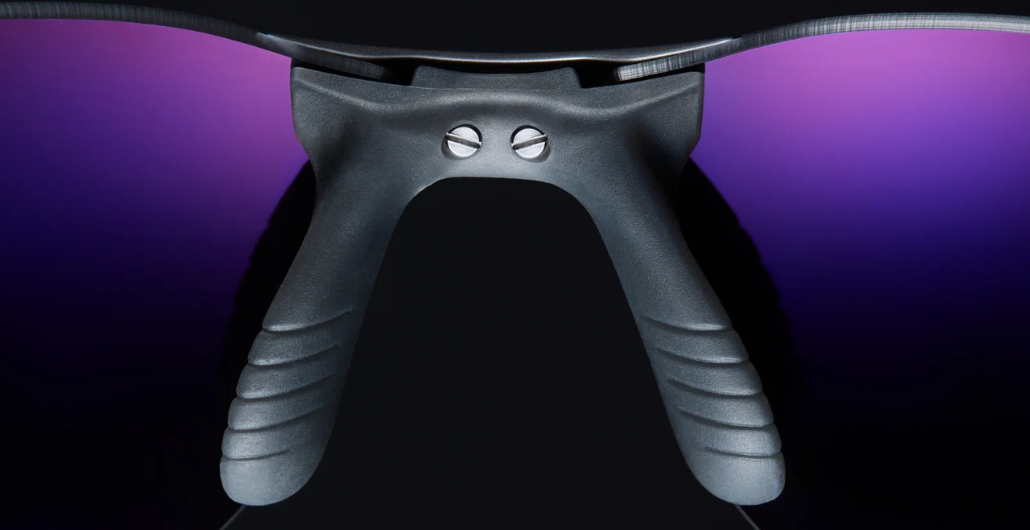 district vision miho windstream black eckige randlose sportsonnenbrille in schwarz mit dunklen rose gläsern