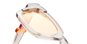 kuboraum I01 LWG eckige sonnenbrille in grau mit hellen orangenen gläsern