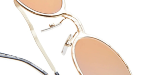 kuboraum Z24 GG ovale sonnenbrille aus metall in gold mit grauen und gold verspiegelten gläsern