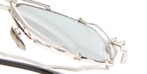 kuboraum Z71 SL eckige sonnenbrille in silber und matt silber mit grauen verpspiegelten gläsern