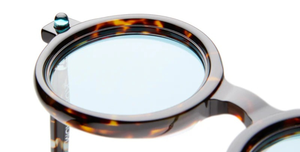 kuboraum p1 tr runde sonnenbrille in havana und hellblauen gläsern
