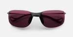 district vision miho windstream black eckige randlose sportsonnenbrille in schwarz mit dunklen rose gläsern