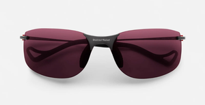district vision miho windstream black eckige randlose sportsonnenbrille in schwarz mit dunklen rose gläsern