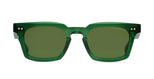 dita monolix crystal pine eckige sonnenbrille in grün mit grünen gläsern