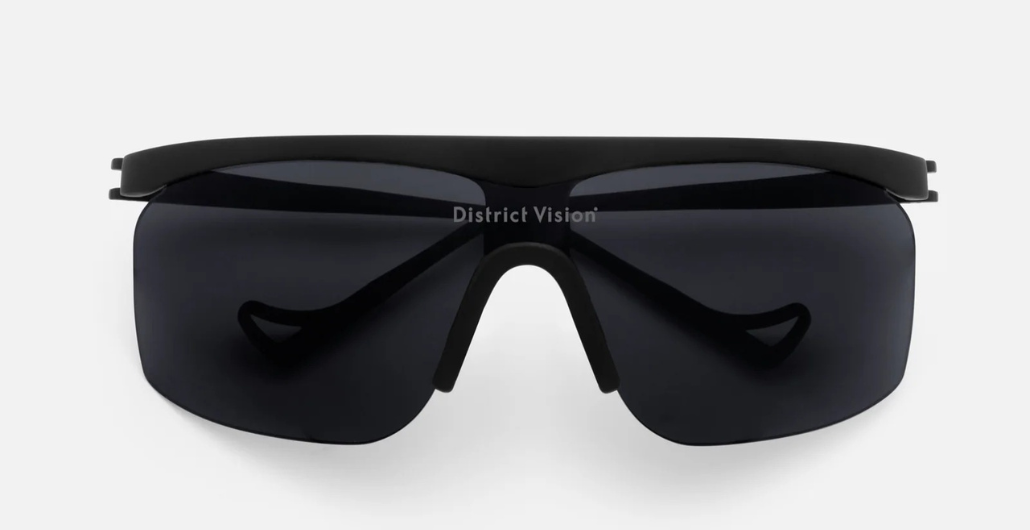 district vision konoha black sportsonnenbrille in schwarz mit grauen gläsern