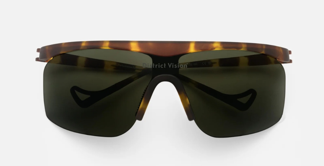 district vision konoha tortoise sportsonnenbrille in havana mit grünen gläsern