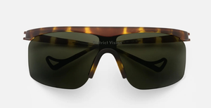 district vision konoha tortoise sportsonnenbrille in havana mit grünen gläsern