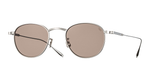 eyevan 1025 | 800 panfoförmige sonnebrille aus titan in silber mit braunen gläsern
