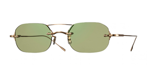 eyevan 1296-1 900 randlose sonnenbrille in gold mit grünen gläsern