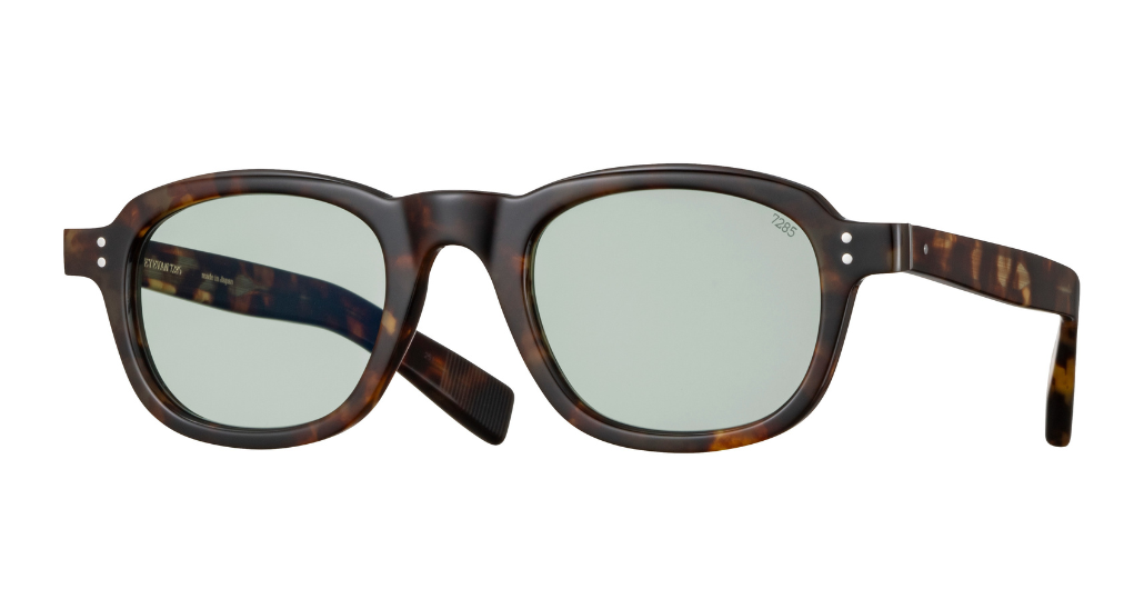 eyevan 372E | 301 eckige sonnenbrille in havana mit grünen gläsern