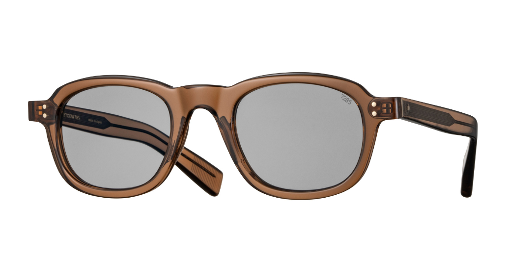 eyevan 372E | 365 eckige sonnenbrille in bruan mit grauen gläsern