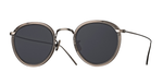 eyevan 717e 346801 pantoförmige sonnenbrille aus acetat und titan in grau und silber mit grauen gläsern