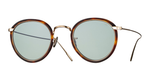 eyevan 717 E | 352902 pantoförmige sonnenbrille in havana und gold mit grünen gläsern