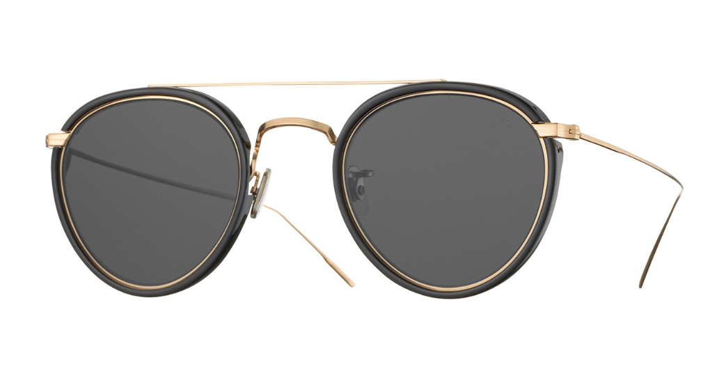 eyevan 762 1002 aviator sonnenbrille in schwarz und gold mit grauen gläsern