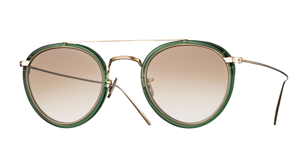 eyevan 762 400902 aviator sonnenbrille in grün mit braunen verlaufsgläsern