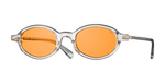 eyevan 799E 211 ovale sonnenbrille aus acetat in transparent mit orangenen gläsern