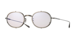 eyevan 804 801 ovale sonnenbrille in silber mit verschiedenen glaseinsätzen und grauen gläsern
