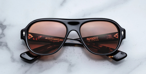 jacques marie mage the player bunker 77 noir schwarze acetatsonnenbrille mit roten gläsern