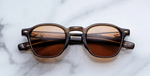 jacques marie mage zephirin 47 london eckige sonnenbrille aus acetat in braun mit orangenen gläsern