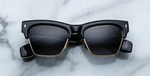 jacques marie mage bugsy ecplise2 cateye sonnenbrille in schwarz und gold mit dunkel grauen verlaufsgläsern