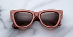 jacques marie mage chelsea arizona eckige sonnenbrille in apricot mit braunen gläsern