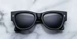 jacques marie mage chelsea black eckige sonnenbrille in schwarz mit schwarzen gläsern