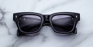 jacques marie mage dealan53 hudson eckige sonnenbrille in dunkelblau mit violetten gläsern