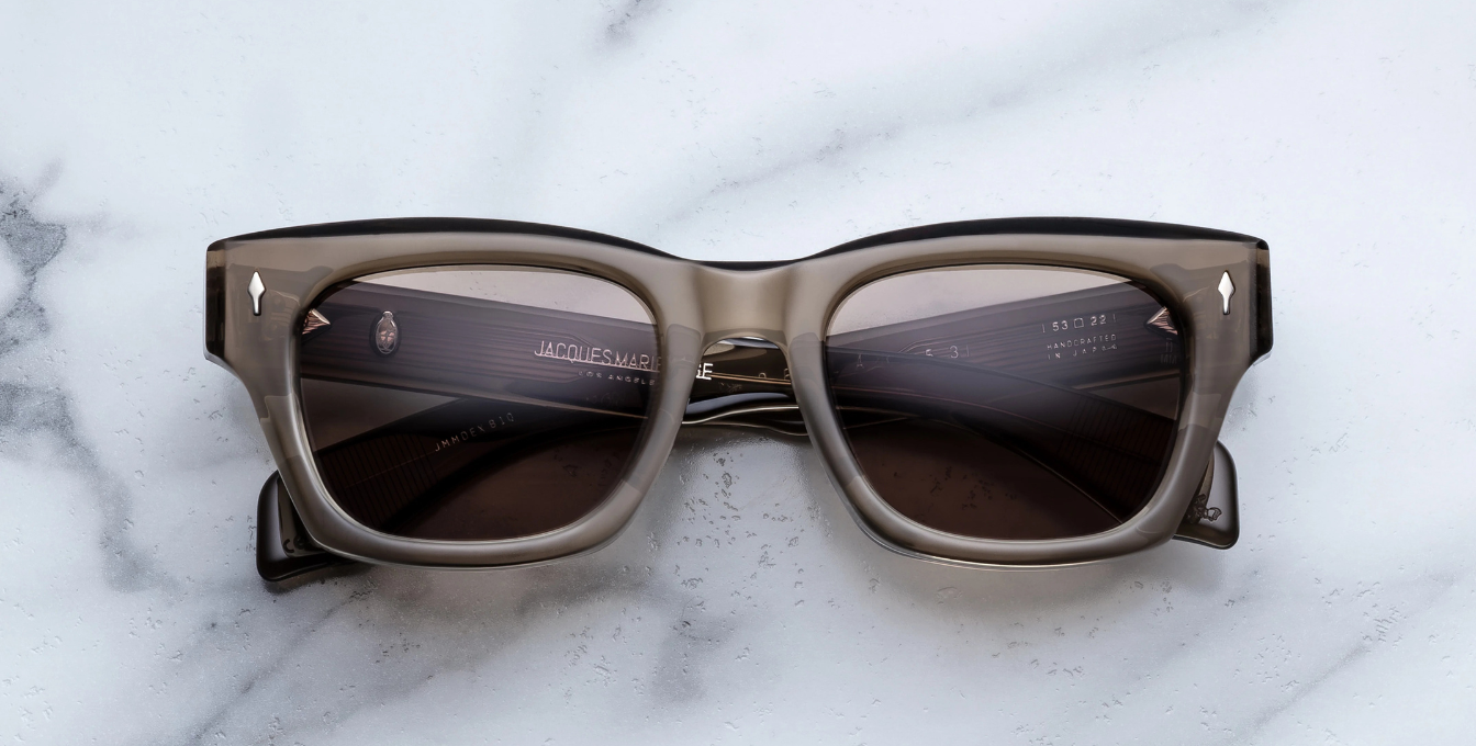 jacques marie mage dealan 53 lescot eckige sonnenbrille in braun mit braunen gläsern