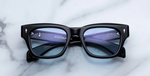 jacques marie mage dealan 53 obscure eckige sonnenbrille in einem dunklen blau mit hellblauen gläsern