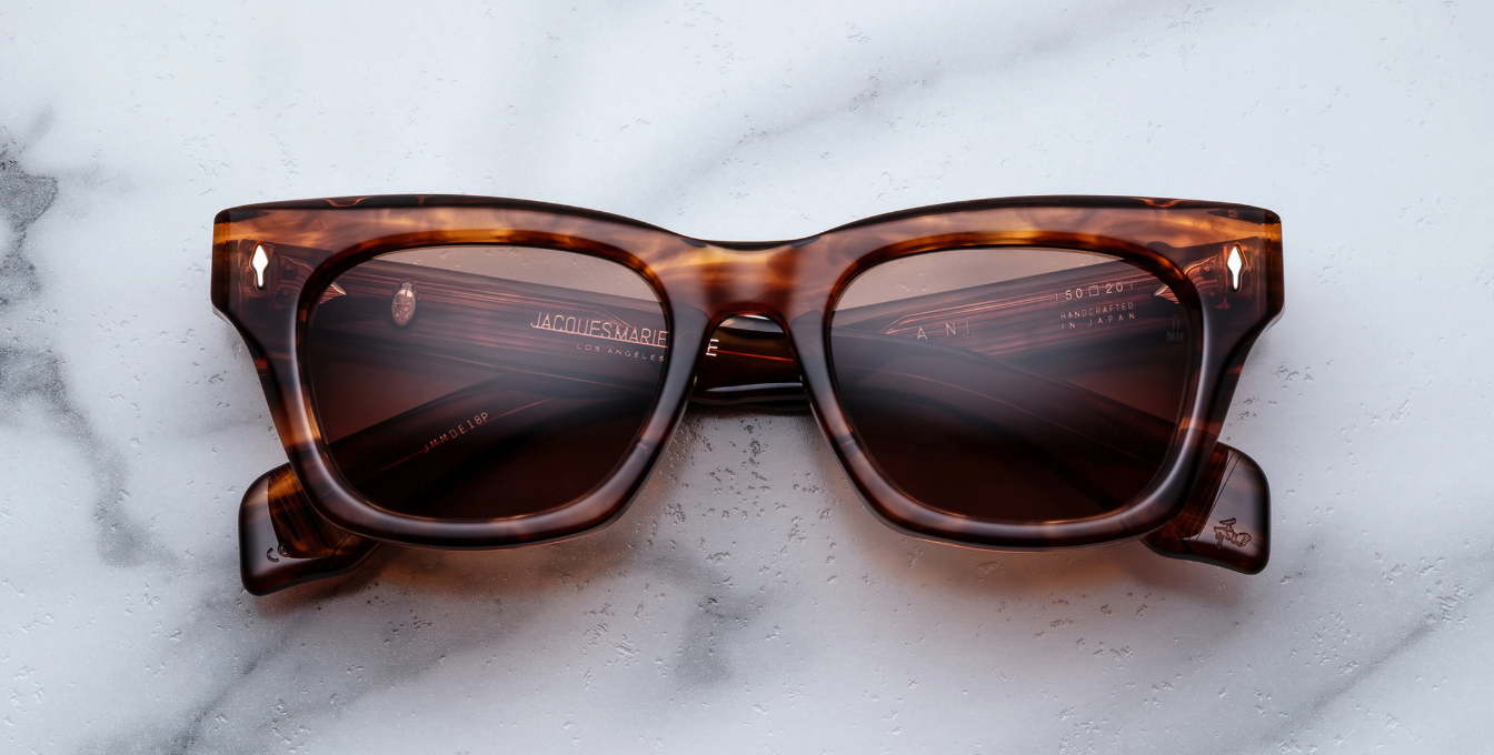 jacques marie mage dealan bourbon eckige sonnenbrille in havana mit braunen gläsern