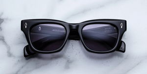 jacques marie mage epoxy II fumée eckige sonnenbrille in schwarz mit grauen gläsern