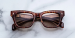 jacques marie mage dealan honeycomb eckige sonnenbrille aus acetat in havana mit braunen gläsern