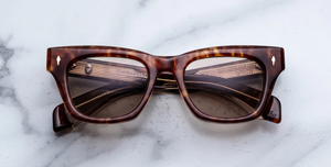 jacques marie mage dealan honeycomb eckige sonnenbrille aus acetat in havana mit braunen gläsern