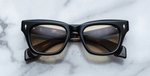 jacques marie mage dealan noir 15 eckige sonnenbrille in schwarz mit braunen gläsern