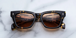 jacques marie mage dealan tokyo eckige sonnenbrille aus acetat in havana mit orangenen gläsern